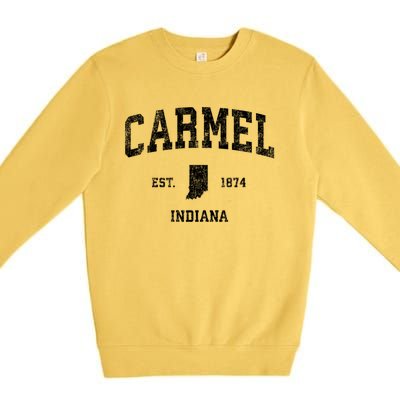 Carmel Indiana In Vintage Sports Premium Crewneck Sweatshirt