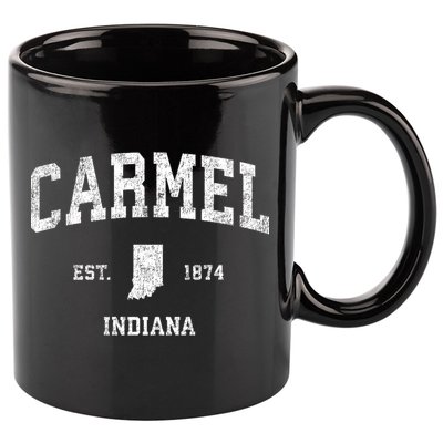 Carmel Indiana In Vintage Sports 11oz C Handle Ceramic Mug