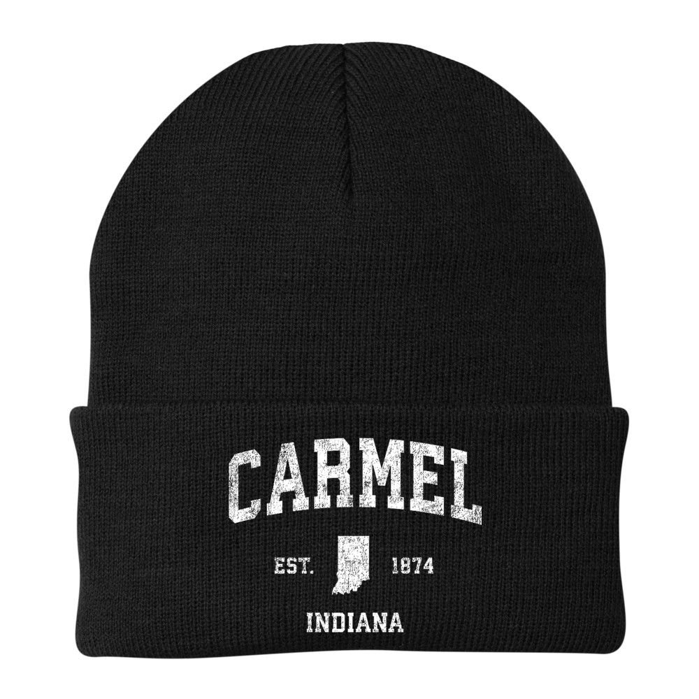 Carmel Indiana In Vintage Sports Beanie