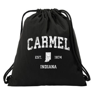 Carmel Indiana In Vintage Sports Drawstring Bag