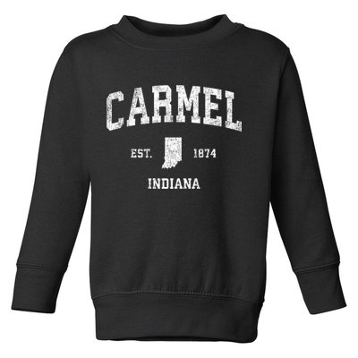 Carmel Indiana In Vintage Sports Toddler Sweatshirt