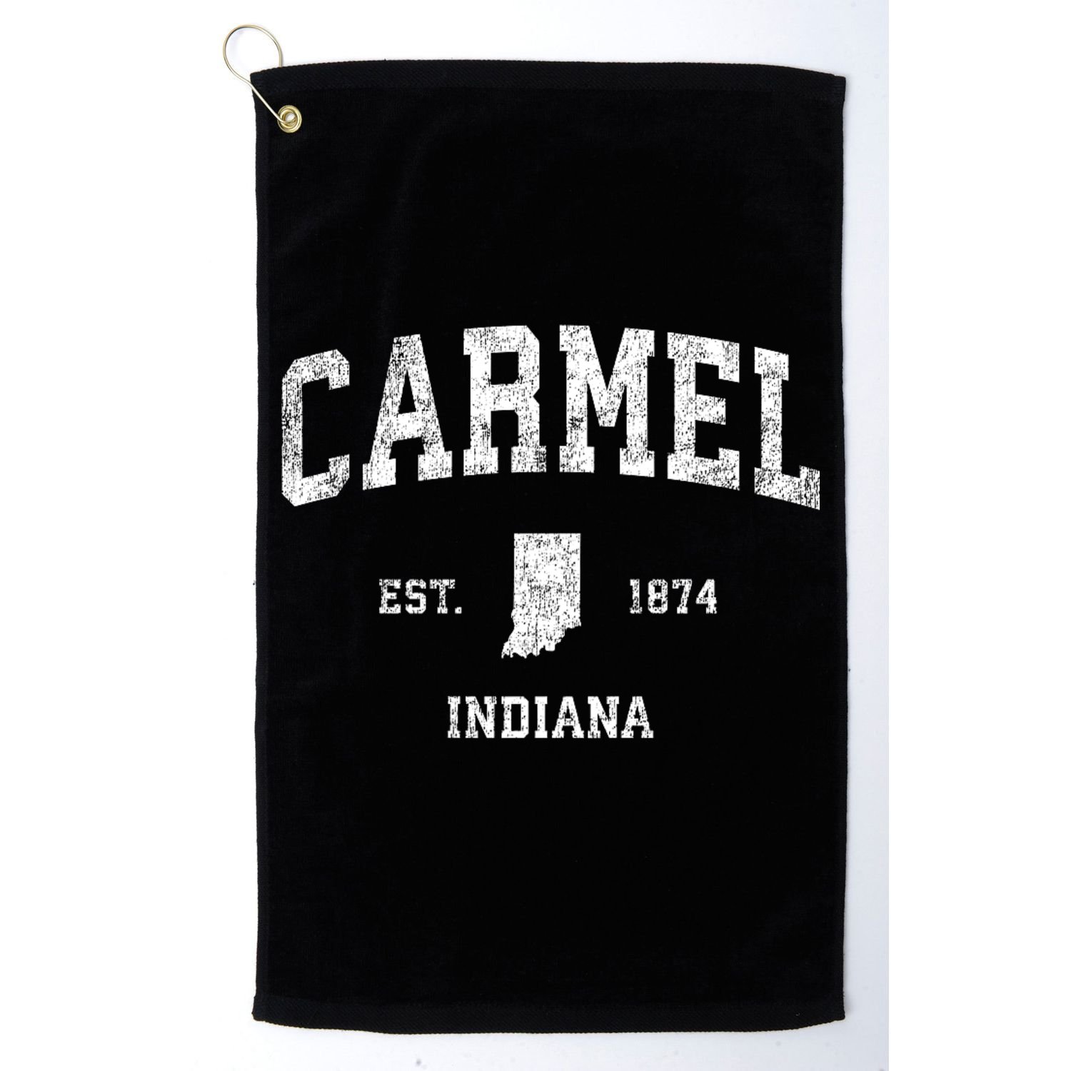 Carmel Indiana In Vintage Sports Golf Towel