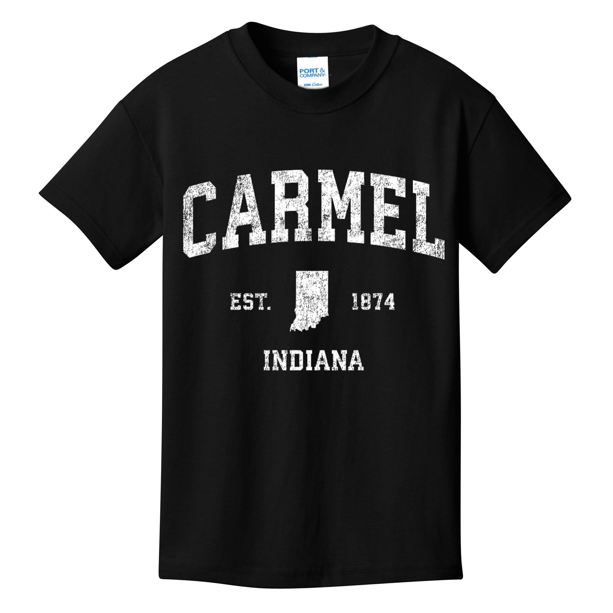 Carmel Indiana In Vintage Sports Kids T-Shirt