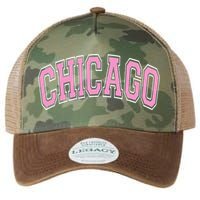 Chicago Illinois IL Varsity Style Pink Text Legacy Tie Dye Trucker Hat