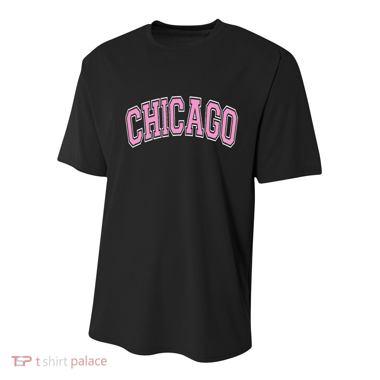 Chicago Illinois IL Varsity Style Pink Text Youth Performance Sprint T-Shirt