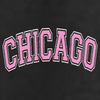 Chicago Illinois IL Varsity Style Pink Text Golf Towel