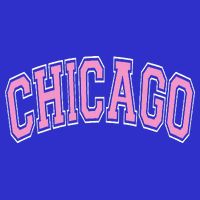 Chicago Illinois IL Varsity Style Pink Text Sustainable Beanie