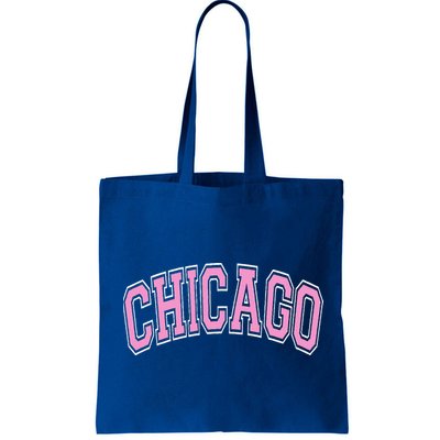 Chicago Illinois IL Varsity Style Pink Text Bag