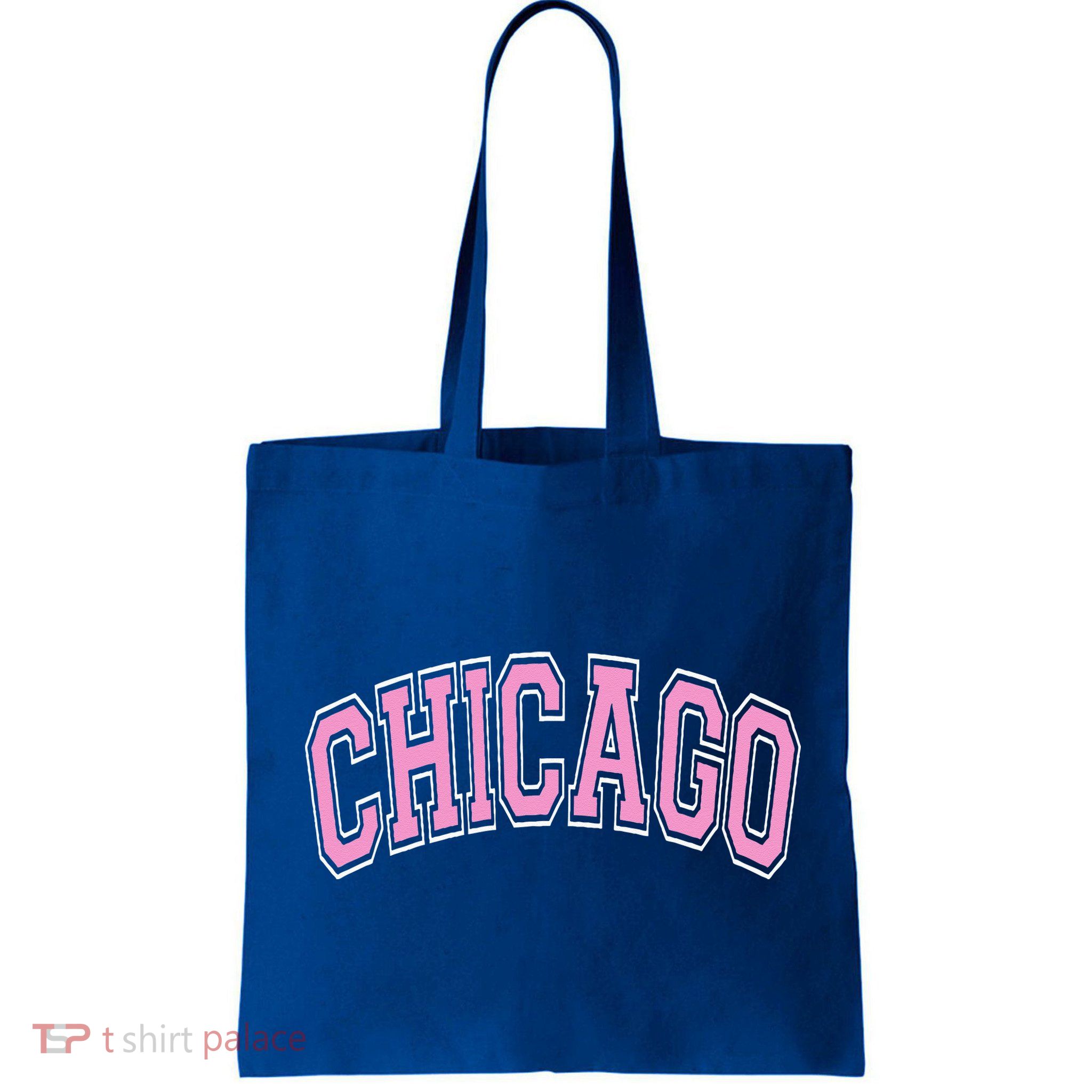 Chicago Illinois IL Varsity Style Pink Text Bag