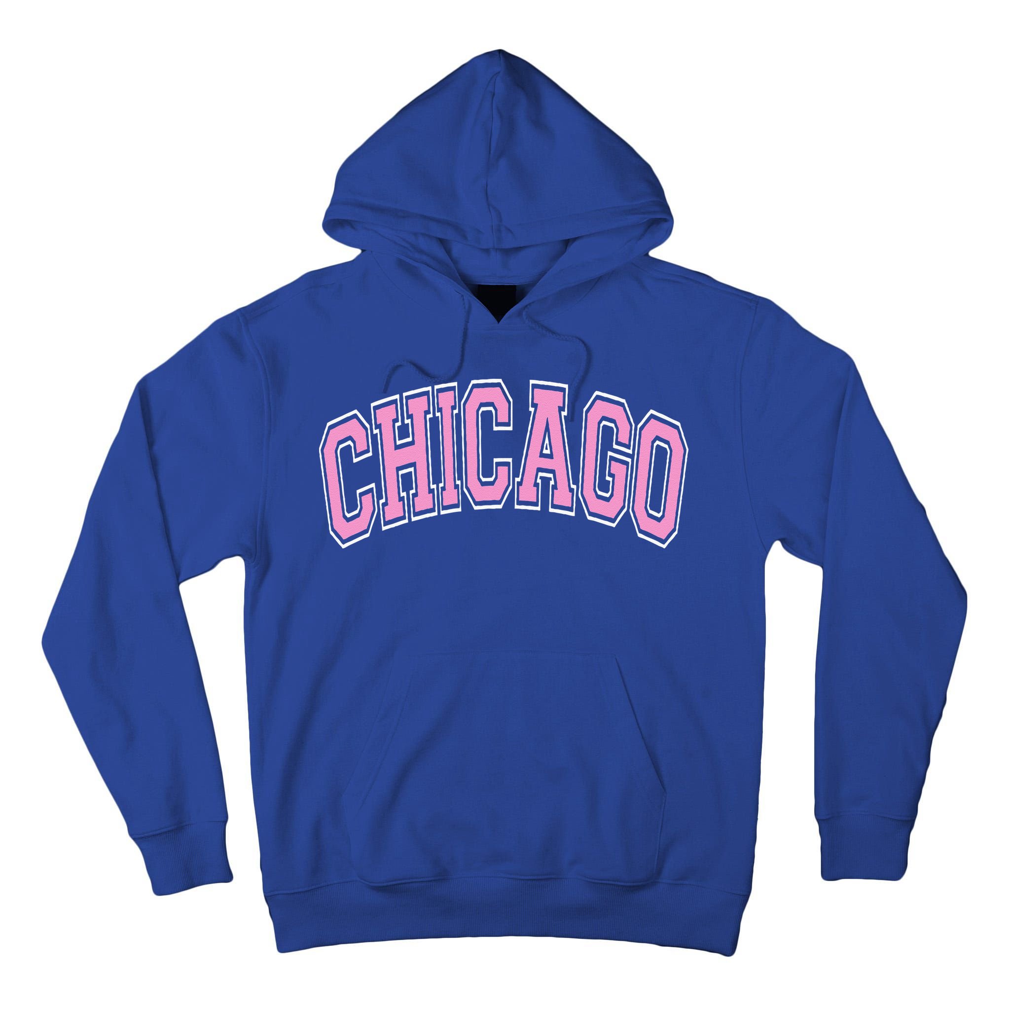 Chicago Illinois IL Varsity Style Pink Text Tall Hoodie