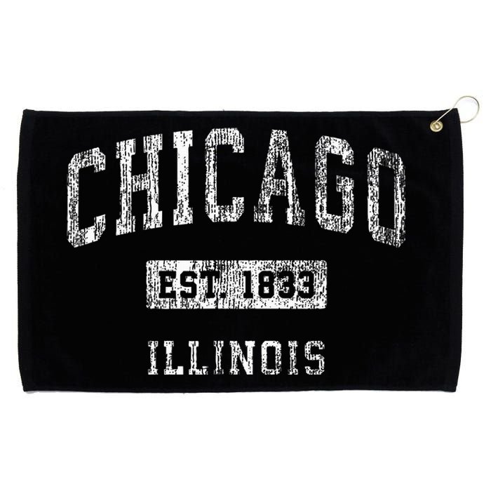 Chicago Illinois Il Vintage Athletic Sports Grommeted Golf Towel