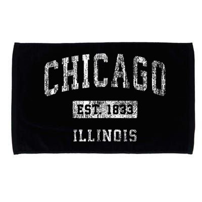 Chicago Illinois Il Vintage Athletic Sports Microfiber Hand Towel