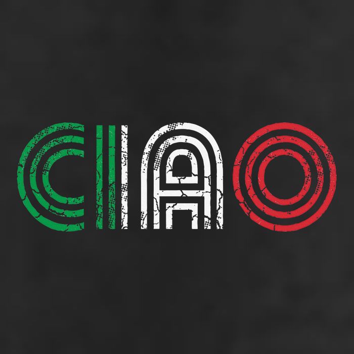 Ciao Italian Italia Italy Italiano Retro Hello Family 7 Panel Mesh Trucker Snapback Hat