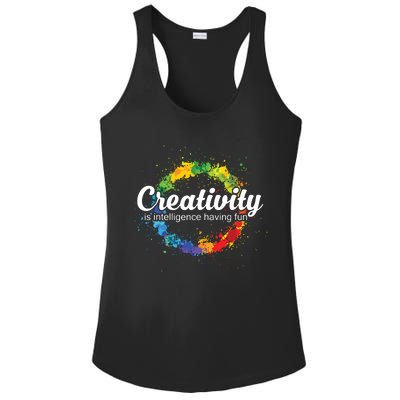 Creativity Is Intelligence Having Fun Colorful Art Ladies PosiCharge Competitor Racerback Tank