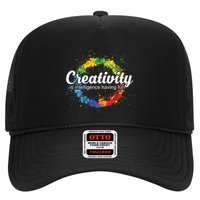 Creativity Is Intelligence Having Fun Colorful Art Trucker Hat