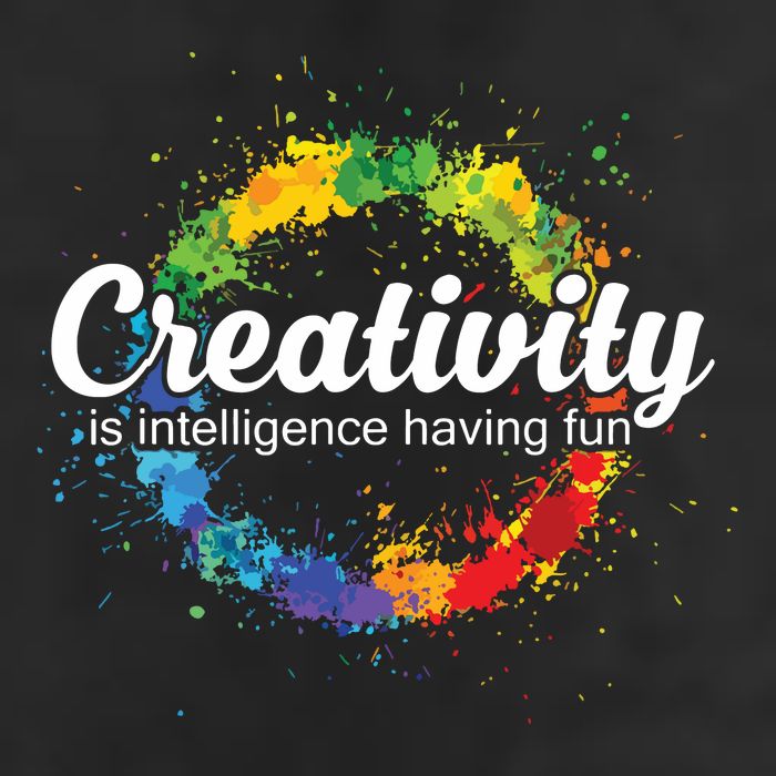 Creativity Is Intelligence Having Fun Colorful Art Trucker Hat