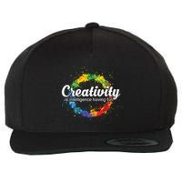 Creativity Is Intelligence Having Fun Colorful Art Wool Snapback Cap