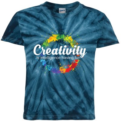 Creativity Is Intelligence Having Fun Colorful Art Kids Tie-Dye T-Shirt