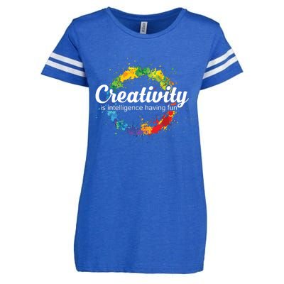 Creativity Is Intelligence Having Fun Colorful Art Enza Ladies Jersey Football T-Shirt