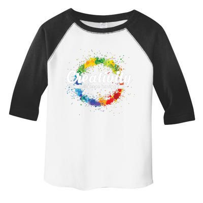 Creativity Is Intelligence Having Fun Colorful Art Toddler Fine Jersey T-Shirt