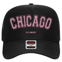 Chicago Illinois Il Varsity Style On Chicago High Crown Mesh Back Trucker Hat