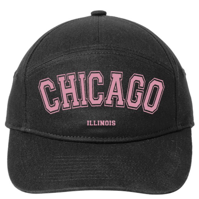 Chicago Illinois Il Varsity Style On Chicago 7-Panel Snapback Hat