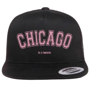 Chicago Illinois Il Varsity Style On Chicago Flat Bill Trucker Hat