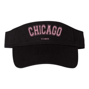 Chicago Illinois Il Varsity Style On Chicago Valucap Bio-Washed Visor