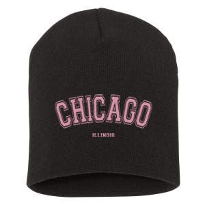 Chicago Illinois Il Varsity Style On Chicago Short Acrylic Beanie