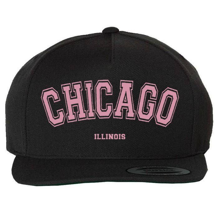 Chicago Illinois Il Varsity Style On Chicago Wool Snapback Cap