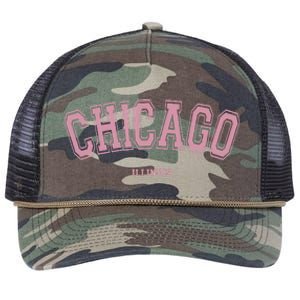 Chicago Illinois Il Varsity Style On Chicago Retro Rope Trucker Hat Cap