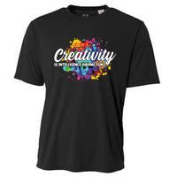 Creativity Is Intelligence Having Fun Creative Artist Cooling Performance Crew T-Shirt