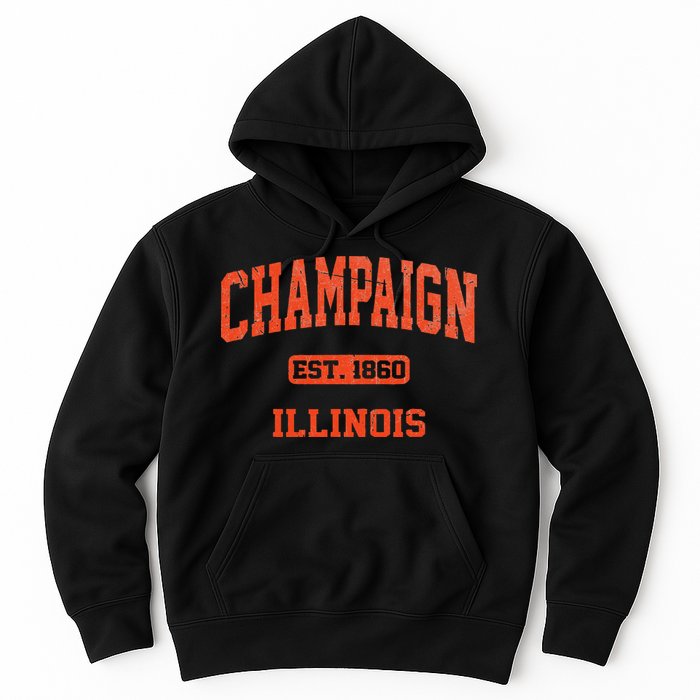 Champaign Illinois IL Vintage State Athletic Style Hoodie