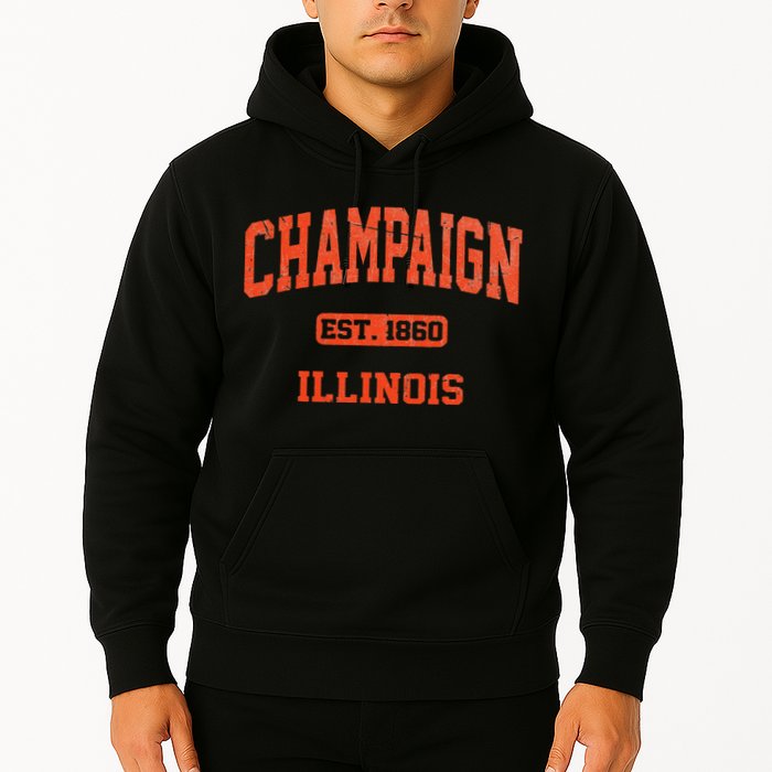 Champaign Illinois IL Vintage State Athletic Style Hoodie