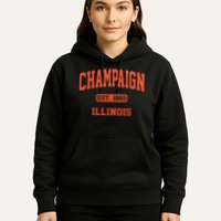 Champaign Illinois IL Vintage State Athletic Style Hoodie