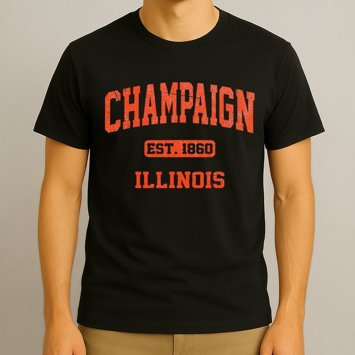 Champaign Illinois IL Vintage State Athletic Style T-Shirt