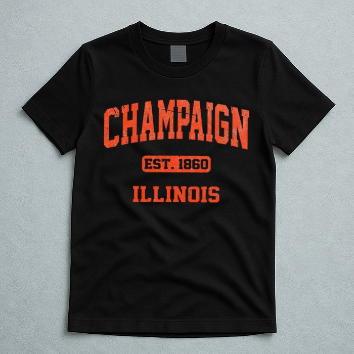 Champaign Illinois IL Vintage State Athletic Style T-Shirt