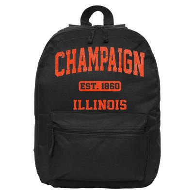Champaign Illinois IL Vintage State Athletic Style 16 in Basic Backpack
