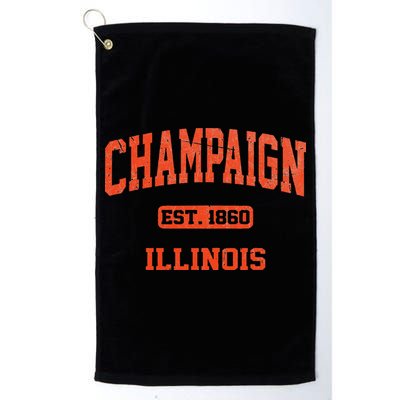 Champaign Illinois IL Vintage State Athletic Style Golf Towel