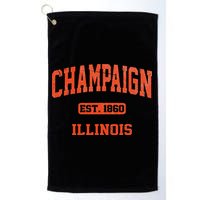 Champaign Illinois IL Vintage State Athletic Style Golf Towel