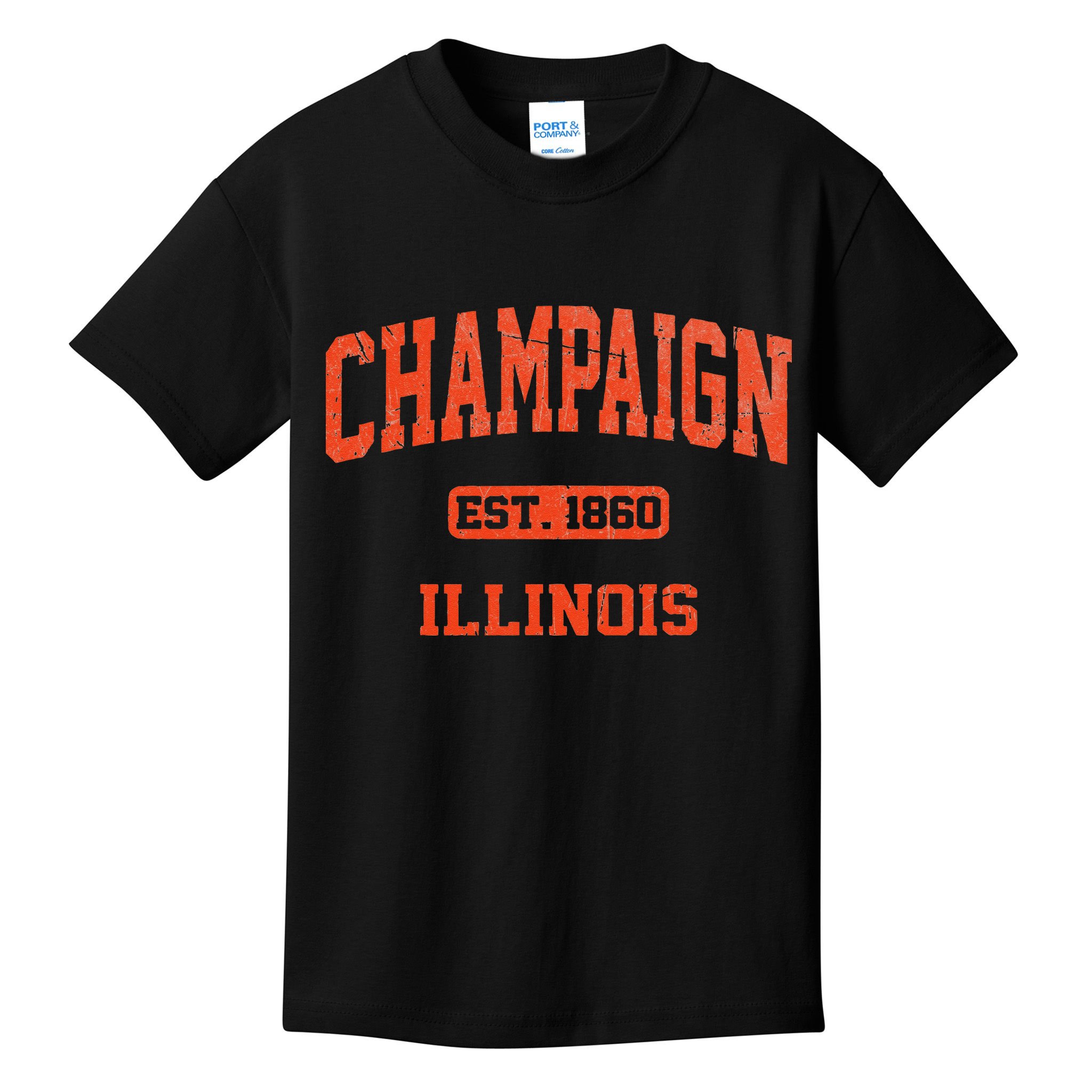 Champaign Illinois IL Vintage State Athletic Style Kids T-Shirt