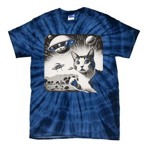 Cat Incident Involving UAPs Funny UFO Retro Aliens Tie-Dye T-Shirt