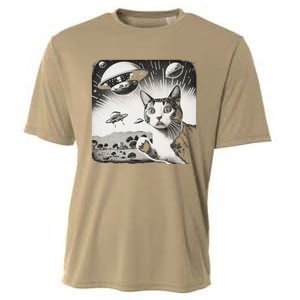 Cat Incident Involving UAPs Funny UFO Retro Aliens Cooling Performance Crew T-Shirt