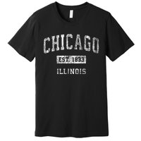 Chicago Illinois Il Vintage Athletic Sports Design Premium T-Shirt