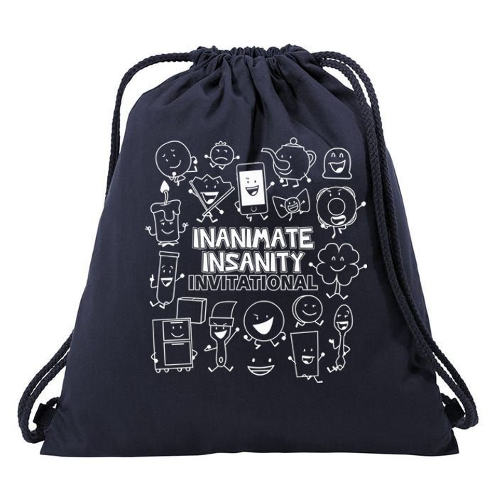 Creator Ink Inanimate Insanity Black And White Drawstring Bag