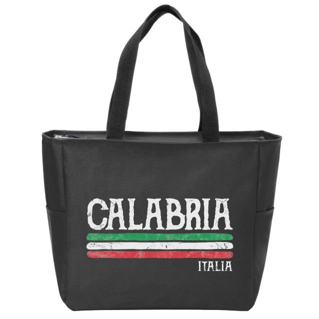 Calabria Italy Italia Souvenir Italian Flag Calabrian Zip Tote Bag