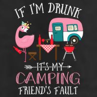 Camper If IM Drunk ItS My Camping Friends Fault Flamingo Great Gift 11oz C Handle Ceramic Mug