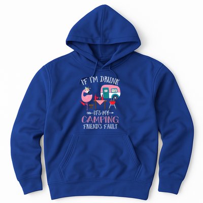 Camper If IM Drunk ItS My Camping Friends Fault Flamingo Great Gift Hoodie