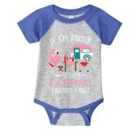 Camper If IM Drunk ItS My Camping Friends Fault Flamingo Great Gift Infant Baby Jersey Bodysuit