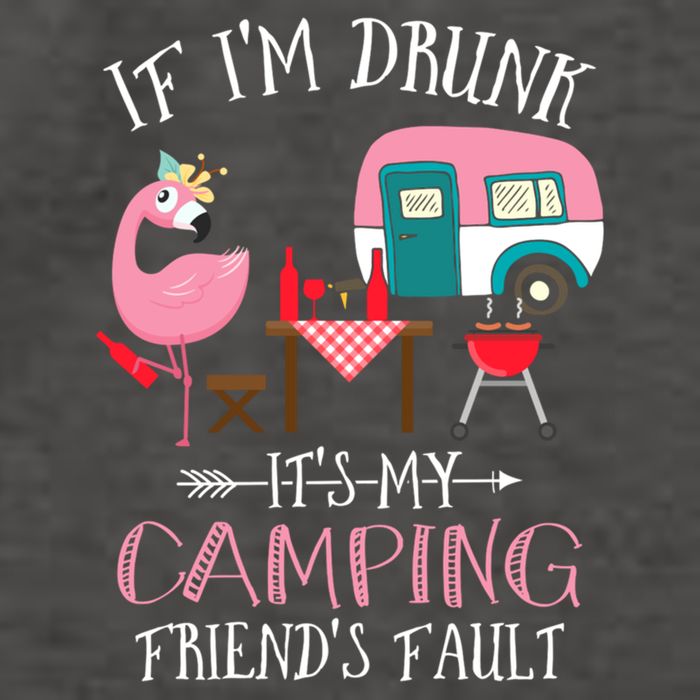Camper If IM Drunk ItS My Camping Friends Fault Flamingo Great Gift Vector Backpack